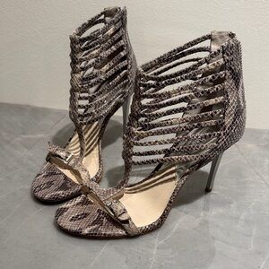 Women's Strappy Snakeskin Heels